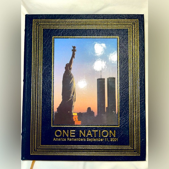 ONE NATION, America Remembers September 11, 2001  Leather book, - Picture 1 of 3